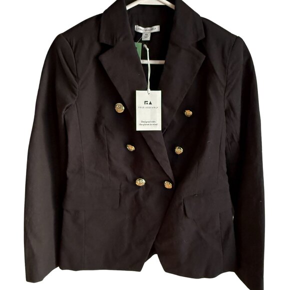 Kasper Black Double-Breasted Cotton/Denim Blazer, Gold Button Detail, NWT,SZ: SX - Picture 9 of 10